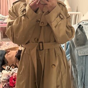 Vintage Women’s Burberry Beige Trench Coat with Wool Attachments